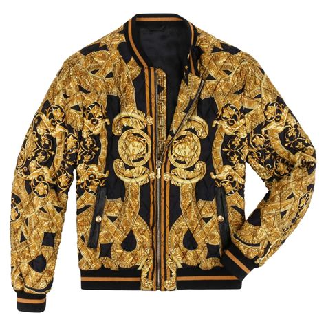 versace bomber jacket black and gold|versace bomber jacket women's.